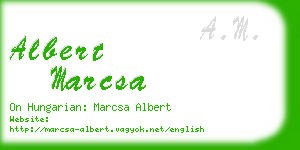 albert marcsa business card